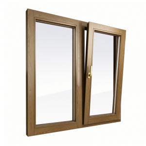 Пластиковое окно двухстворчатое Elex 60 мм 1 камерный стеклопакет ламинированное в массе энергосберегающее