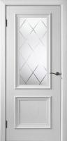 Межкомнатная дверь Бергамо-4 Эмаль белая стекло