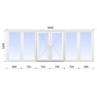 Балкон П-образный 1600x4600 Wintech 70 мм 2-камерный стеклопакет энергосберегающий