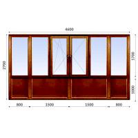 Французский балкон 2700x4600 Wintech 60 мм 1-камерный стеклопакет ламинированное