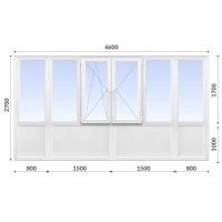 Французский балкон 2700x4600 Lider 70 мм 2-камерный стеклопакет