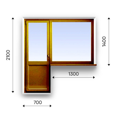 Балконный блок Dexen 60 мм 1-камерный стеклопакет ламинированное энергосберегающий