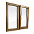 Пластиковое окно двухстворчатое  ВДС 60 мм 1 камерный стеклопакет ламинированное в массе